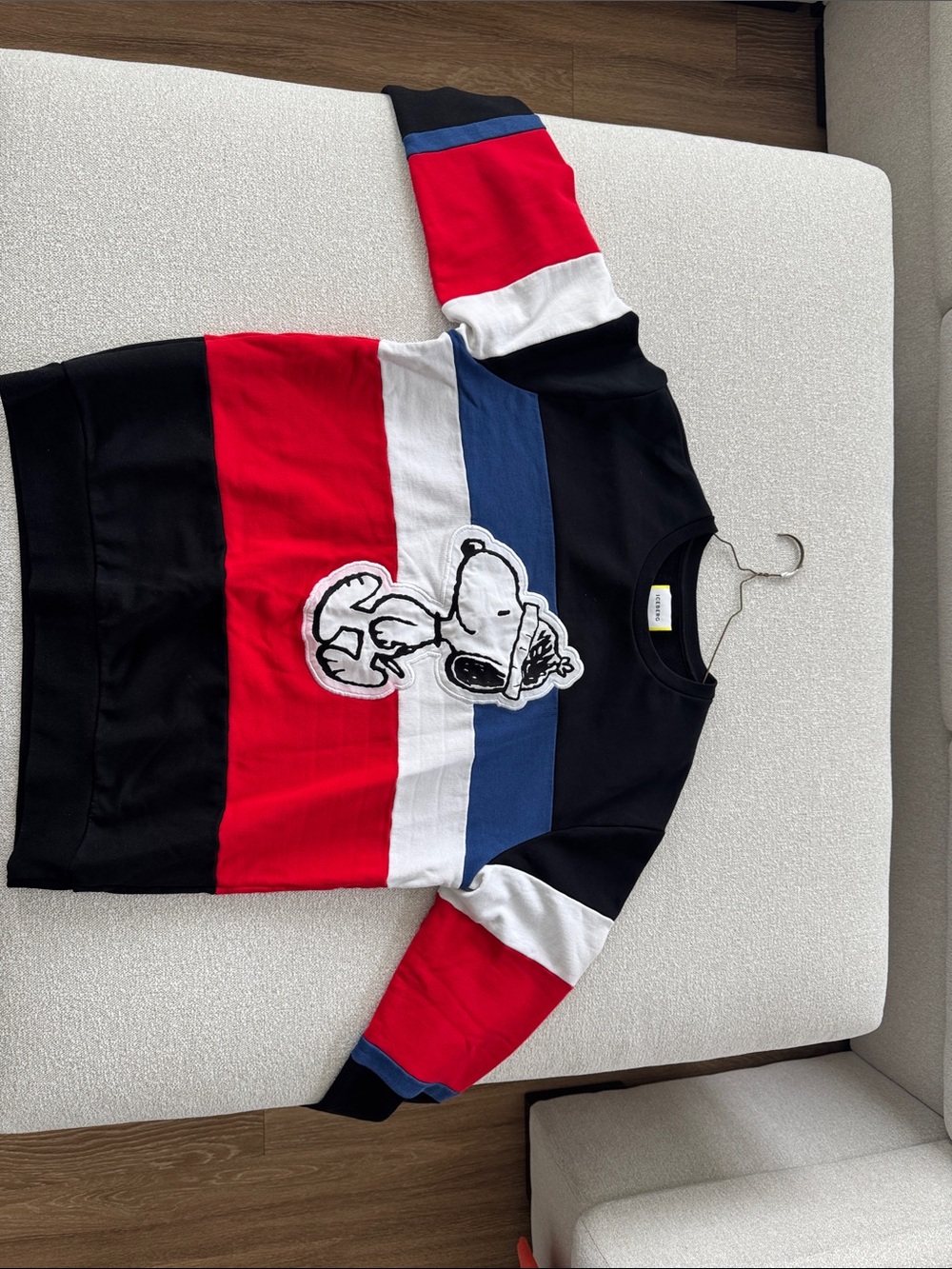 Iceberg Black Red White & Blue Snoopy Crewneck Sweater